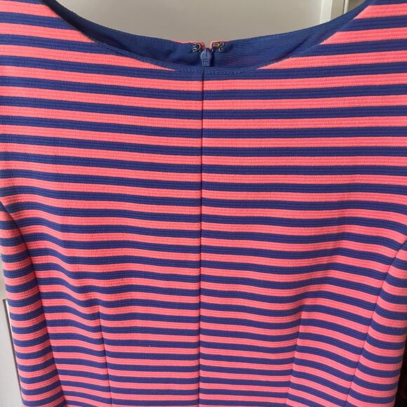 Lilly Pulitzer Briella Pink/Blue Striped Dress Sz M - Picture 4 of 6